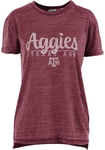 Texas A&amp;M Aggies Womens Maroon Cherie Vintage Boyfriend Crew Neck Short Sleeve T-Shirt