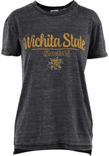 Wichita State Shockers Womens Black Cherie Vintage Boyfriend Crew Neck Short Sleeve T-Shirt