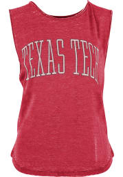 Texas Tech Red Raiders Womens Red Bell Lap Vintage Wash Tank Top
