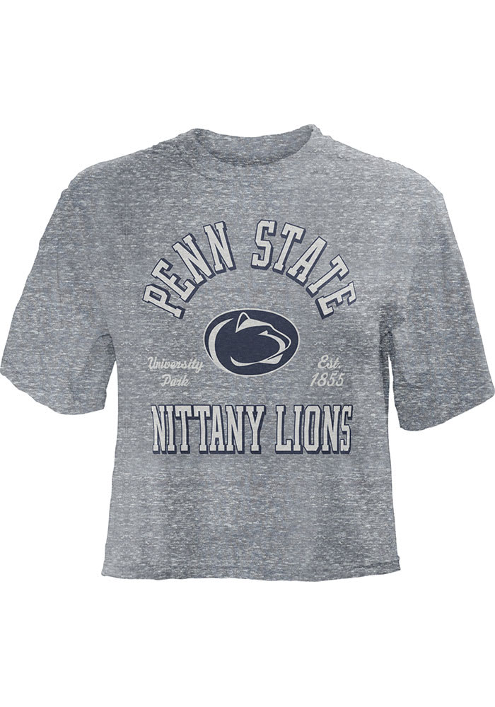 Penn State Nittany Lions Womens Grey Bishop Crop Crew Neck Short Sleeve T-Shirt