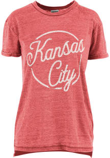 Kansas City Womens Heather Red Roxy Script Short Sleeve T Shirt