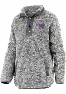 Pressbox K-State Wildcats Womens Charcoal Mammoth 1/4 Zip Pullover