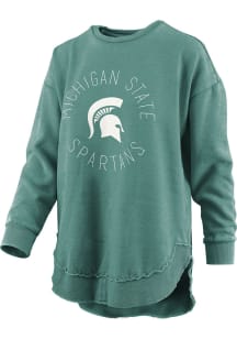 Pressbox Michigan State Spartans Womens Green Bakersfield Crew Sweatshirt