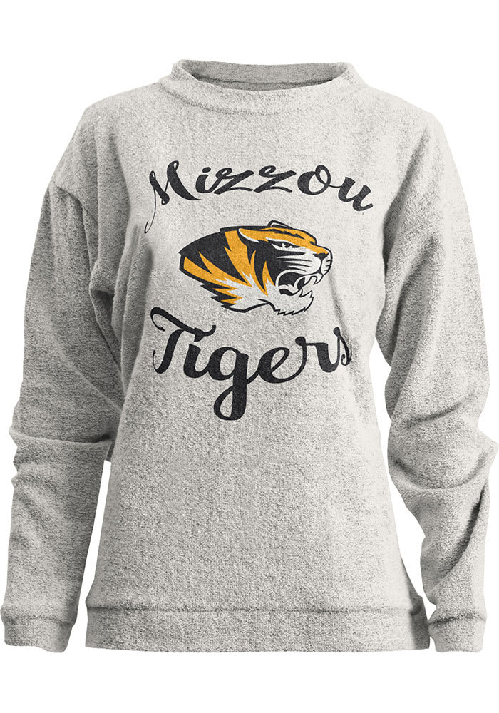 Missouri Tigers Pressbox Crew Sweatshirt Womens OATMEAL Julie Long Sleeve