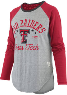 Pressbox Texas Tech Red Raiders Womens Grey Quincy LS Tee
