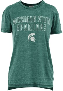 Pressbox Michigan State Spartans Womens Green Vintage Short Sleeve T-Shirt