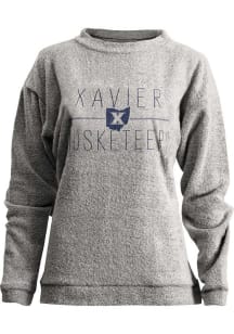 Pressbox Xavier Musketeers Womens Oatmeal Odessa Crew Sweatshirt
