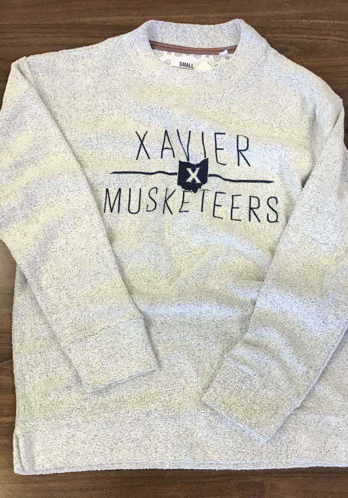 Pressbox Xavier Musketeers Womens Oatmeal Odessa Crew Sweatshirt