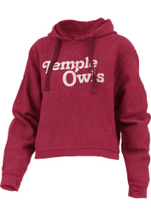 Pressbox Temple Owls Womens Crimson California Dreaming Hooded Sweatshirt
