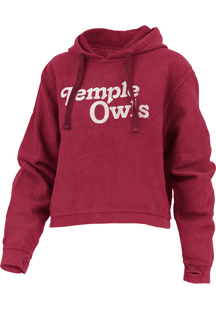 Temple Owls Womens Crimson California Dreaming Hooded Sweatshirt