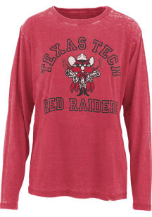 Pressbox Texas Tech Red Raiders Womens Red Selena LS Tee