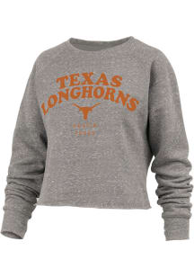 Pressbox Texas Longhorns Womens Grey Visalia Crew Sweatshirt