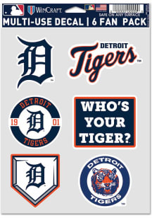 Detroit Tigers 6pk Auto Decal - Navy Blue