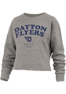 Pressbox Dayton Flyers Womens Grey Visalia Crew Sweatshirt