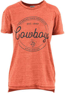 Pressbox Oklahoma State Cowboys Womens Orange Ella Seal Short Sleeve T-Shirt