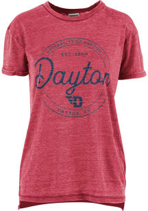 Pressbox Dayton Flyers Womens Red Ella Seal Short Sleeve T-Shirt