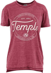 Temple Owls Womens Crimson Ella Seal Short Sleeve T-Shirt