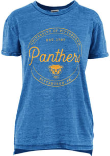 Pressbox Pitt Panthers Womens Blue Ella Seal Short Sleeve T-Shirt