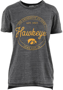 Pressbox Iowa Hawkeyes Womens Black Ella Seal Short Sleeve T-Shirt