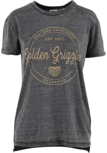 Pressbox Oakland University Golden Grizzlies Womens Black Ella Seal Short Sleeve T-Shirt