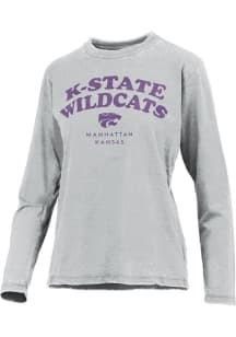 Pressbox K-State Wildcats Womens Grey Visalia LS Tee
