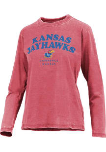 Pressbox Kansas Jayhawks Womens Red Visalia LS Tee