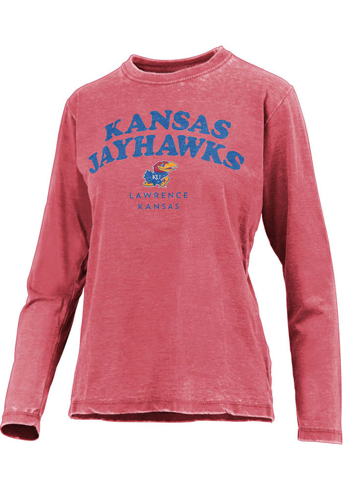 Kansas Jayhawks Womens Red Visalia LS Tee