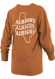 Pressbox Texas Longhorns Womens Burnt Orange Alright, Alright, Alright LS Tee