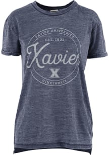 Pressbox Xavier Musketeers Womens Navy Blue Ella Seal Short Sleeve T-Shirt