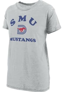 Pressbox SMU Mustangs Womens Grey Piper Short Sleeve T-Shirt