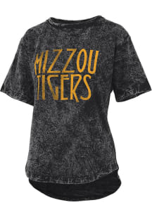 Pressbox Missouri Tigers Womens Black Mineral Wash Zeppelin Short Sleeve T-Shirt
