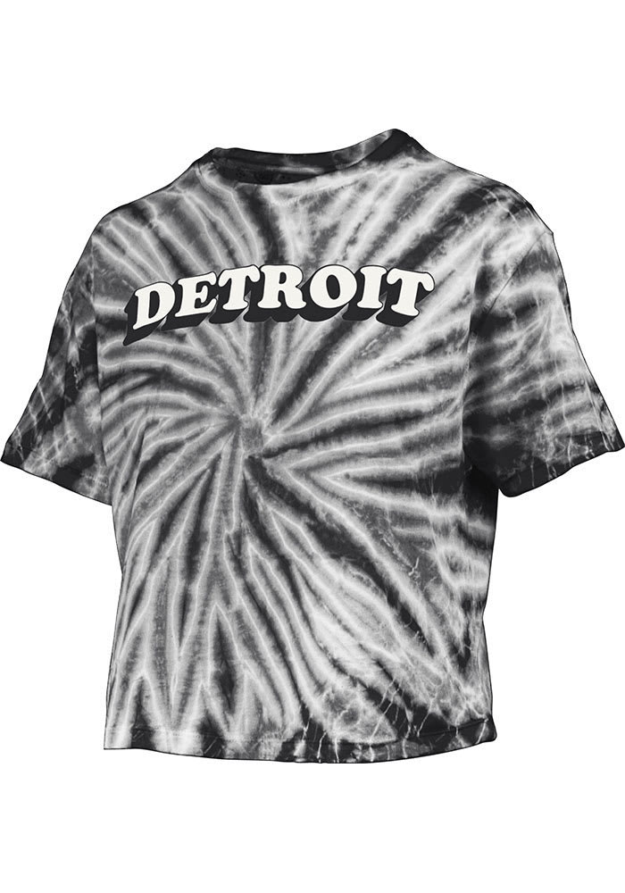 Detroit Womens Black Tie-Dye Short Sleeve T-Shirt