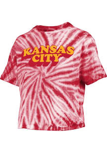 Kansas City Womens Red Tie-Dye Short Sleeve T-Shirt