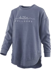 Pressbox Butler Bulldogs Womens Navy Blue Vintage Burnout Crew Sweatshirt