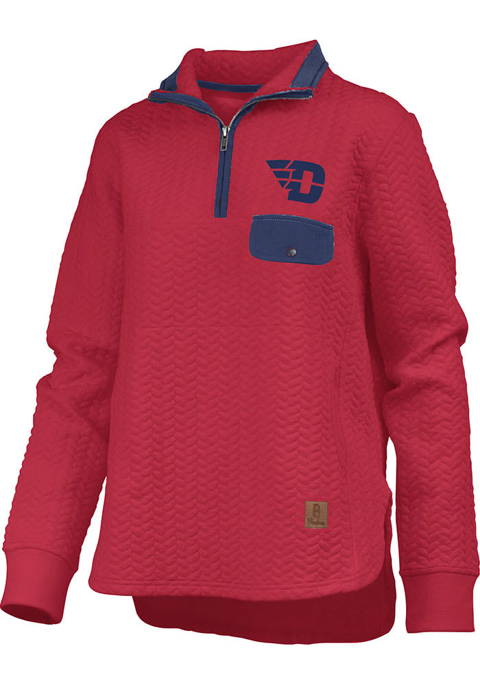 Dayton Flyers Womens Red Boone 1/4 Zip Pullover