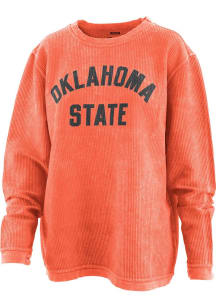 Pressbox Oklahoma State Cowboys Womens Orange Comfy Cord Crew Sweatshirt