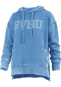 Pressbox Grand Valley State Lakers Womens Blue Vintage Burnout Hooded Sweatshirt