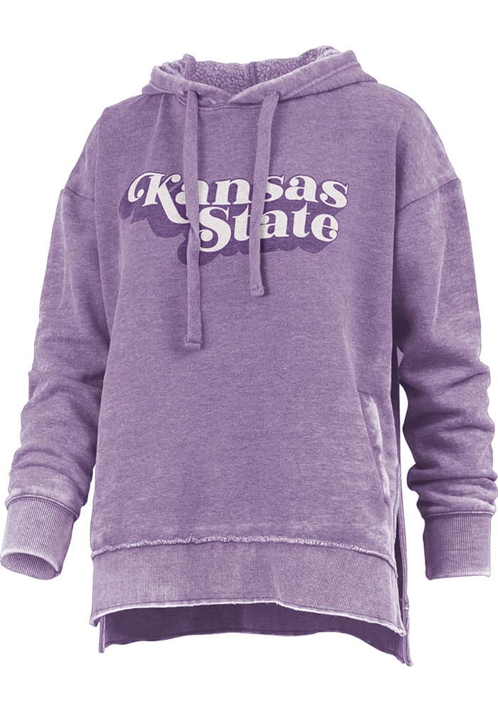 Pressbox K-State Wildcats Womens Purple Vintage Burnout Hooded Sweatshirt