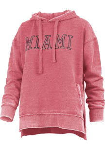 Pressbox Miami RedHawks Womens Red Vintage Burnout Hooded Sweatshirt