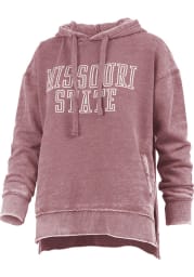Missouri State Bears Womens Maroon Vintage Burnout Hooded Sweatshirt
