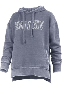 Pressbox Penn State Nittany Lions Womens Navy Blue Vintage Burnout Hooded Sweatshirt