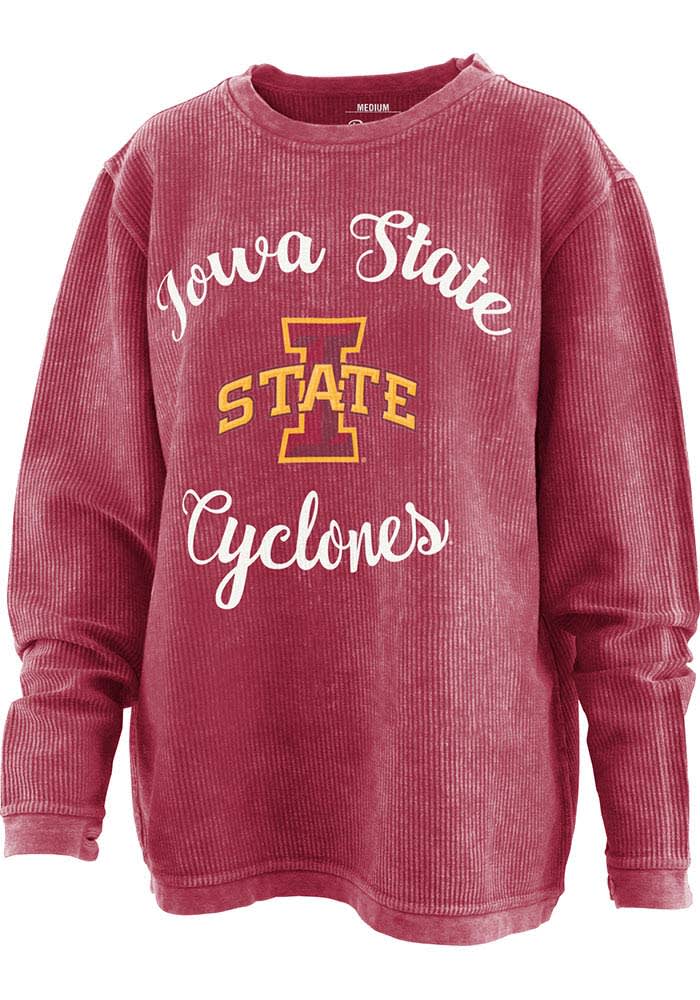 Iowa State Cyclones Womens Crimson Julie Corded Crew Sweatshirt