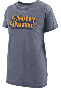 Pressbox Notre Dame Fighting Irish Womens Navy Blue Easy Burnout Short Sleeve T-Shirt