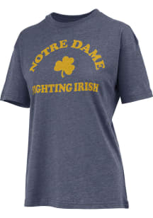 Pressbox Notre Dame Fighting Irish Womens Navy Blue Piper Melange Short Sleeve T-Shirt