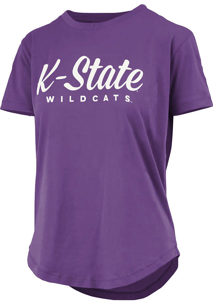K-State Wildcats Womens Purple Rounded Bottom Aleena Short Sleeve T-Shirt