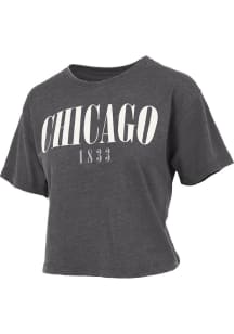 Pressbox Chicago Womens Black Wordmark Short Sleeve T-Shirt