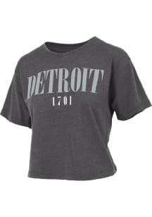 Pressbox Detroit Womens Black Wordmark Short Sleeve T-Shirt