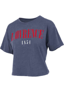 Pressbox Lawrence Womens Navy Blue Vintage Crop Short Sleeve T-Shirt