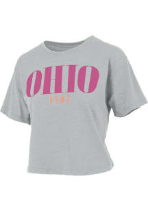Pressbox Ohio Womens Grey Wordmark Short Sleeve T-Shirt