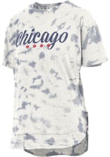 Pressbox Chicago Womens Navy Blue Wordmark Short Sleeve T-Shirt